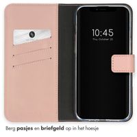 Selencia Echt Lederen Bookcase iPhone 15 - Dusty Pink