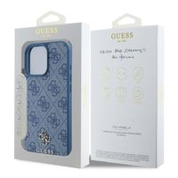 Guess 4G Metal Logo Backcover MagSafe Apple iPhone 16 Pro Max - Blauw