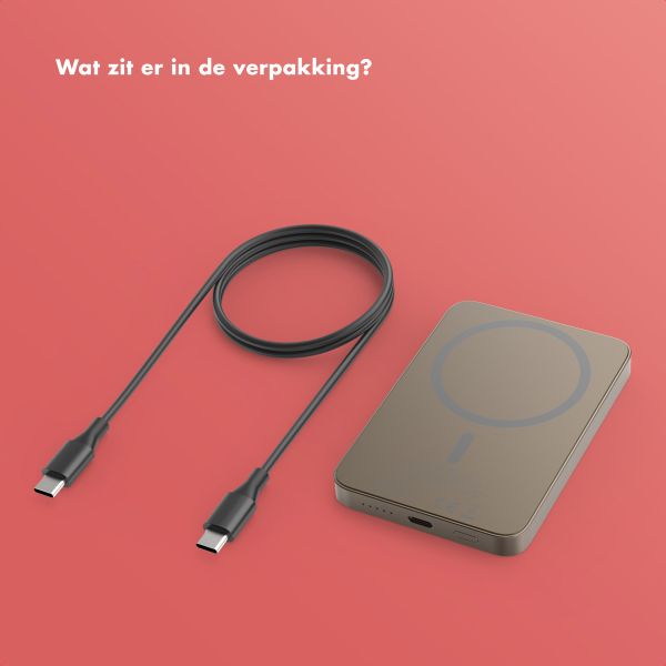 Selencia Vivid MagSafe Powerbank 5.000 mAh - Draadloze Powerbank - MagSafe en Qi2 - Desert Gold / Rosy Marble