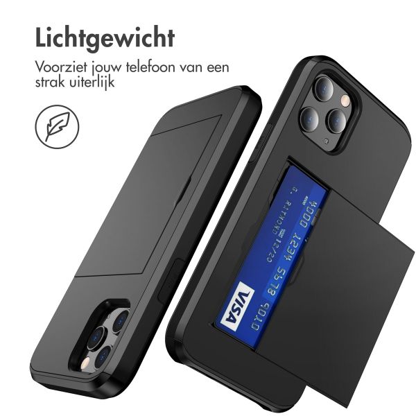 imoshion Backcover met pasjeshouder Apple iPhone 12 (Pro) - Zwart