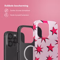 Selencia Vivid Backcover met MagSafe Apple iPhone 15 Pro - Stars Rubine Red Light Pink