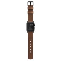 Nomad Modern Band van leder Apple Watch Series 1 t/m 10 / SE / Ultra (2) (44/45/46/49 mm) - Bruin/Zwart