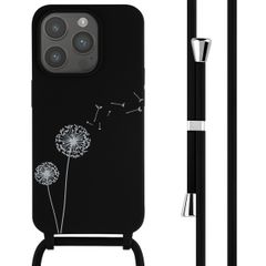 imoshion Siliconen design hoesje met koord Apple iPhone 15 Pro - Dandelion Black