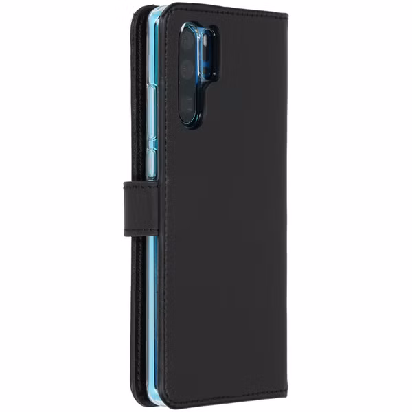 Selencia Echt Leren Bookcase Huawei P30 Pro - Zwart