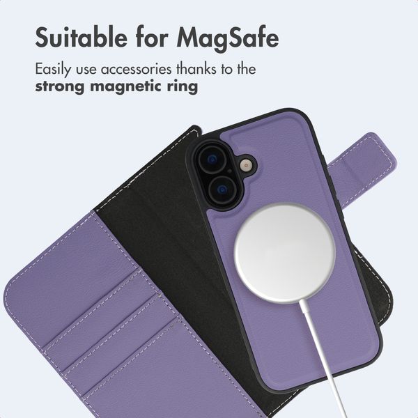 imoshion Detachable 2-in-1 Luxury Bookcase Apple iPhone 16 - Purple