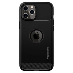 Spigen Rugged Armor Backcover Apple iPhone 12 (Pro) - Zwart