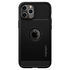 Spigen Rugged Armor Backcover iPhone 12 (Pro) - Zwart