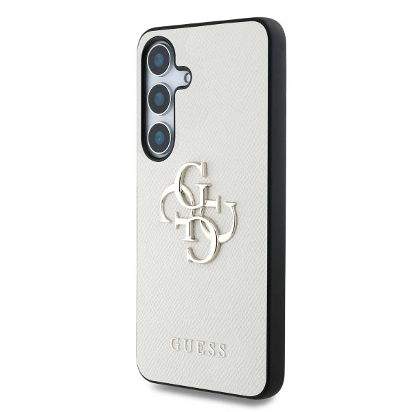 Guess 4G Metal Logo Saffiano Backcover Samsung Galaxy S25 - Beige