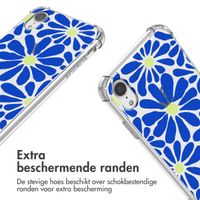 imoshion Design hoesje met koord iPhone Xr - Cobalt Blue Flowers Connect