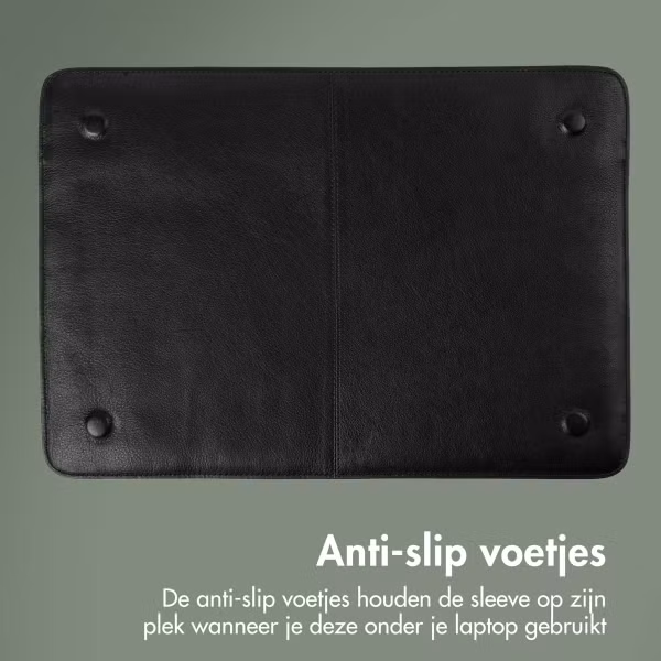 Accezz Leather Laptop hoes Apple MacBook 14 inch - Laptopsleeve - Zwart