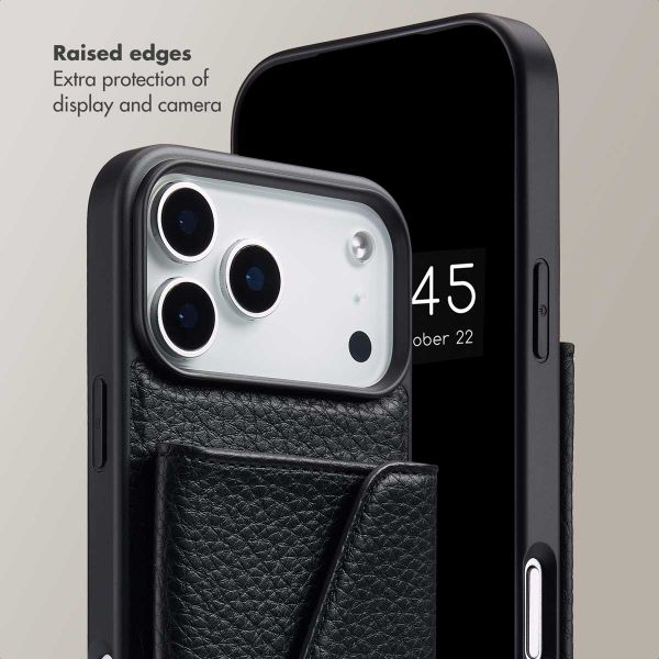 Selencia Sera Phone Case with Cord and Envelope Card Holder Apple iPhone 17 Pro Max - Black