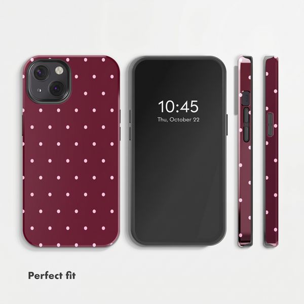 Selencia Vivid Back Cover with MagSafe Apple iPhone 13 - Happy Dots Burgundy