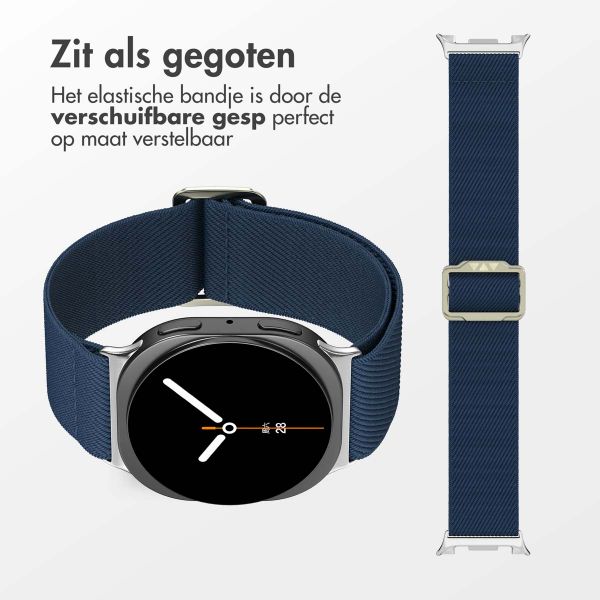 imoshion Elastisch Nylonbandje voor de Samsung Galaxy Watch 8 (Classic) - 40 / 44 / 46mm - Donkerblauw