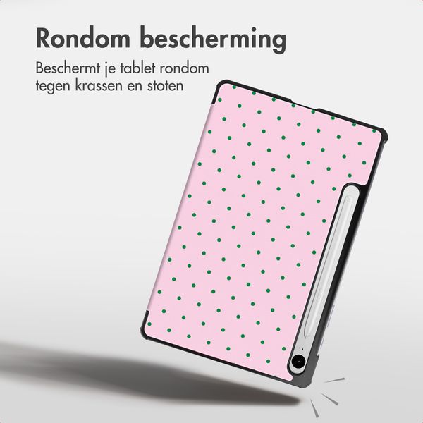 imoshion Design Trifold Bookcase Samsung Galaxy Tab S9 11.0 inch / S10 Lite / S10 FE / S9 FE 10.9 inch - Happy Dots