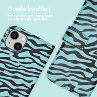 imoshion Design Bookcase Apple iPhone 14 - Black Blue Stripes