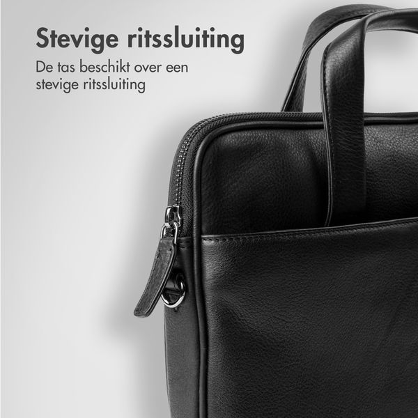 Accezz Leather Laptoptas 16 inch - Zwart