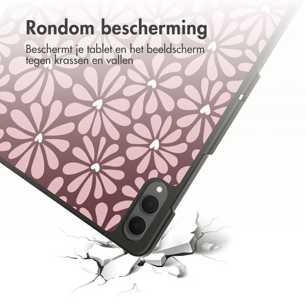 imoshion Design Trifold Bookcase Samsung Galaxy Tab S11 Ultra - Bloom Love Blush