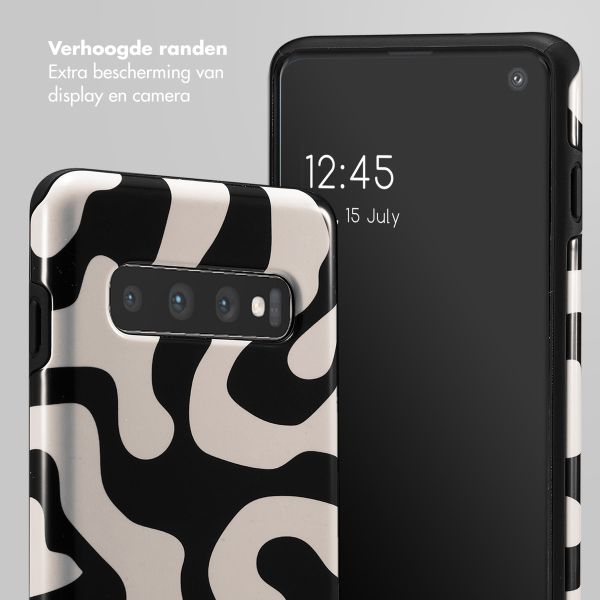 Selencia Vivid Tough Backcover Samsung Galaxy S10 - Art Wave Black