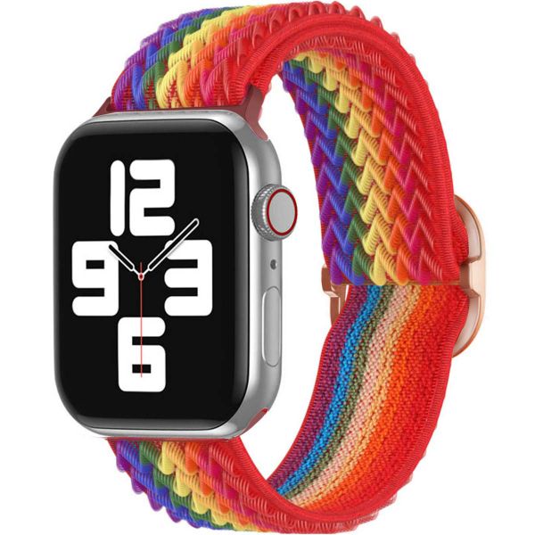 imoshion Elastisch nylon bandje Apple Watch Series 1-9 / SE - 38/40/41 mm / Series 10 - 42 mm - Rainbow