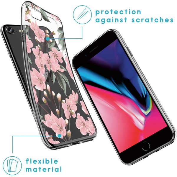 imoshion Design hoesje Apple iPhone SE (2022 / 2020) / 8 / 7 / 6s - Bloem - Roze / Groen