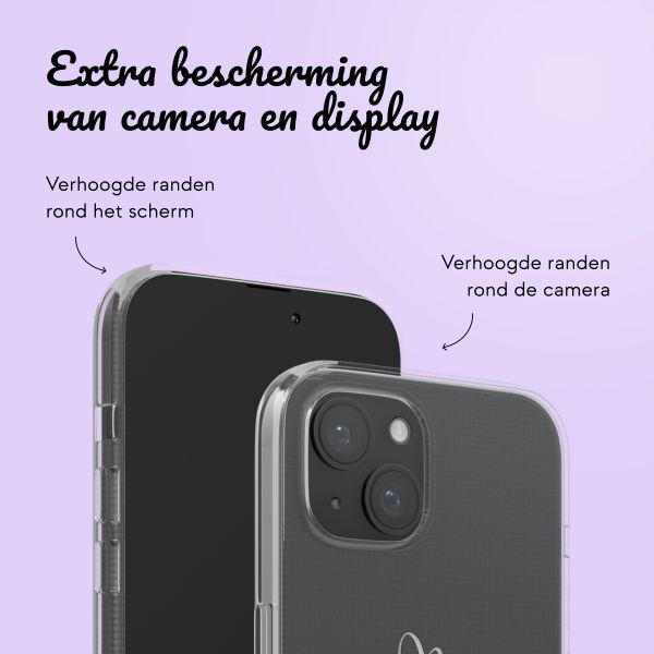 Gepersonaliseerd hoesje met sierlijk hartje iPhone 15 - Transparant