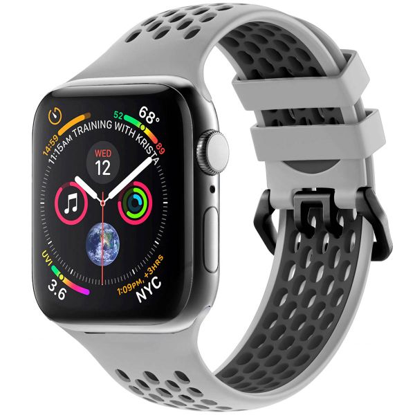 imoshion Siliconen sport bandje gesp Apple Watch Series 1-9 / SE - 38/40/41 mm / Series 10 - 42 mm - Grijs / Zwart