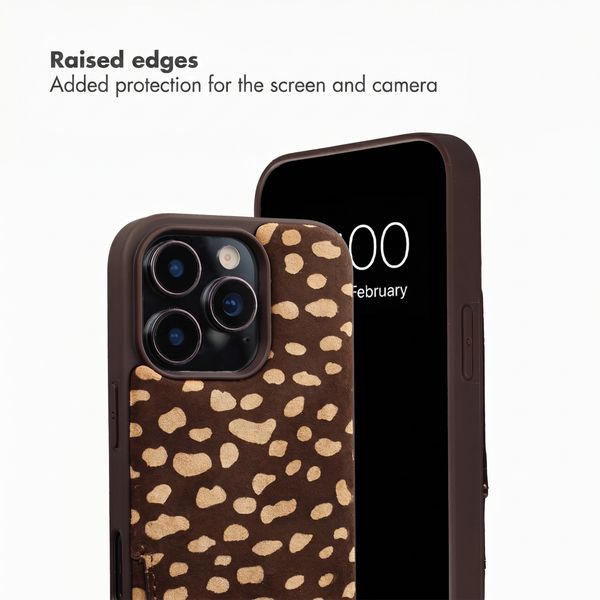 Selencia Nova Real Leather Back Cover with Card Holder Apple iPhone 16 Pro - Fawn Chic
