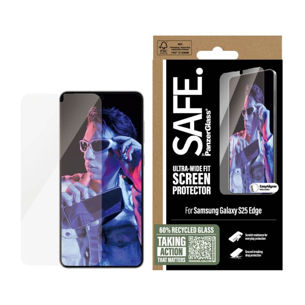 SAFE by PanzerGlass Ultra-Wide Fit Screenprotector incl. applicator Samsung Galaxy S25 Edge