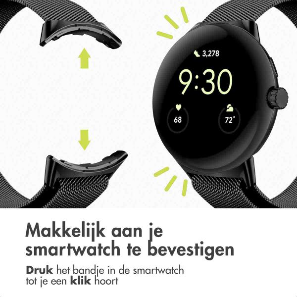 imoshion Milanees magnetisch bandje Google Pixel Watch / Watch 2 / Watch 3 / Watch 4 (41 mm) - Zwart