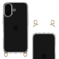 Selencia Backcover met afneembare haakjes iPhone 16 - Transparant