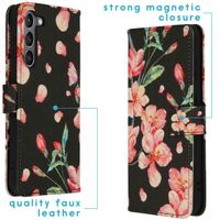 imoshion Design Softcase Bookcase Samsung Galaxy S23 Plus - Blossom Black