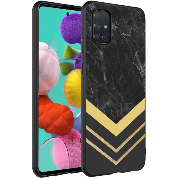 imoshion Design hoesje Samsung Galaxy A71 - Marmer / Zwart