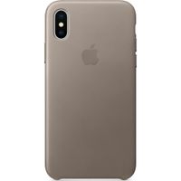 Apple Leather Backcover Apple iPhone X - Taupe