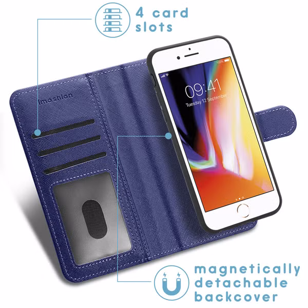 imoshion Luxe Portemonnee iPhone SE (2022 / 2020) 8 / 7 - Donkerblauw