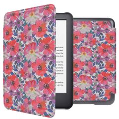 imoshion Design Slim Hard Case Bookcase Amazon Kindle (2024) / Amazon Kindle (2022) 11th gen - Flower Watercolor