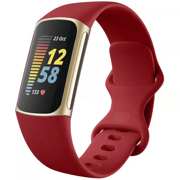 imoshion Siliconen bandje Fitbit Charge 5 / Charge 6 - Maat L - Rood