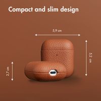 Accezz Genuine leather case  Apple AirPods 1 / 2 - Cognac