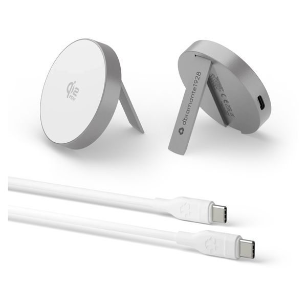 dbramante1928 Re-charge Wireless Magnetic Charger met Standaard 25W - Zilver