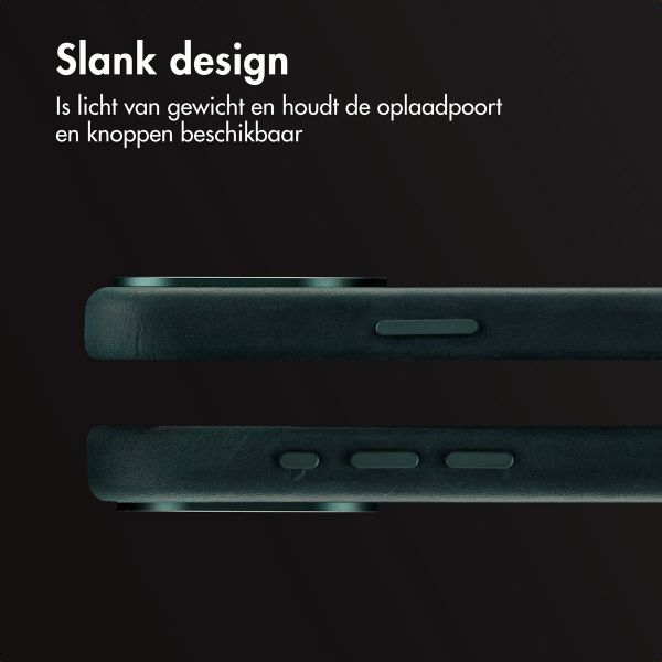 Accezz Vintage Leather Magsafe Backcover Apple iPhone 15 Pro Max - Smokey Green