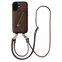 Selencia Sera Telefoonhoes met Koord en Envelop Pashouder Apple iPhone 17 - Chocolate Brown
