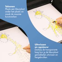 imoshion Reistafel - tablethouder auto - 7 opbergvakken - inclusief 2 kleurplaten - Zwart