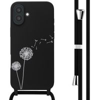 imoshion Siliconen design hoesje met koord Apple iPhone 16 Plus - Dandelion Black