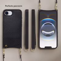 Selencia Nova Telefoonhoes met Koord en Pashouder Apple iPhone 16e - Zwart