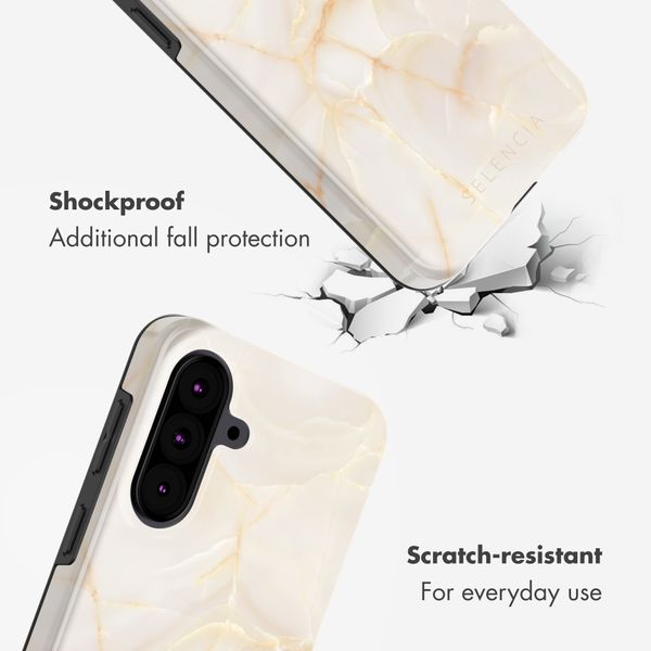 Selencia Vivid Back Cover Samsung Galaxy A37 (5G) - Golden Beige Marble
