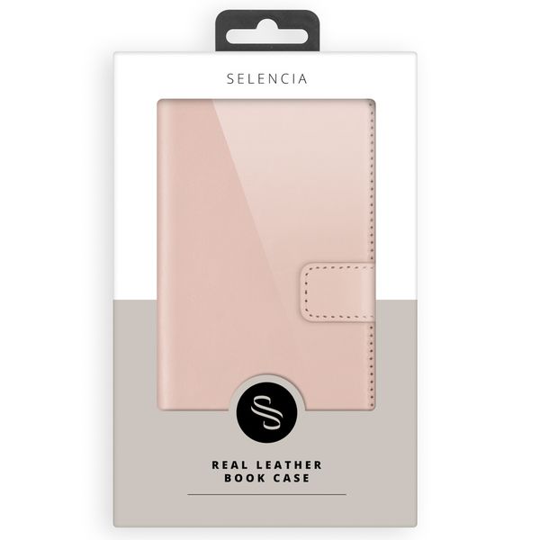 Selencia Echt Lederen Bookcase Samsung Galaxy A52(s) (5G/4G) - Roze