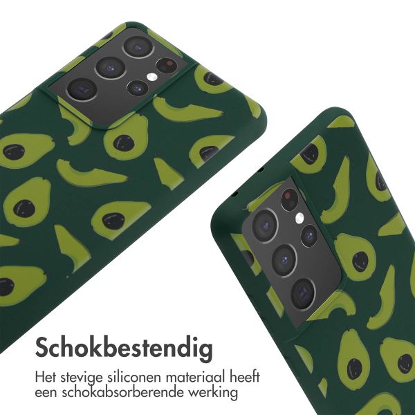 imoshion Siliconen design hoesje met koord Samsung Galaxy S21 Ultra - Avocado Green