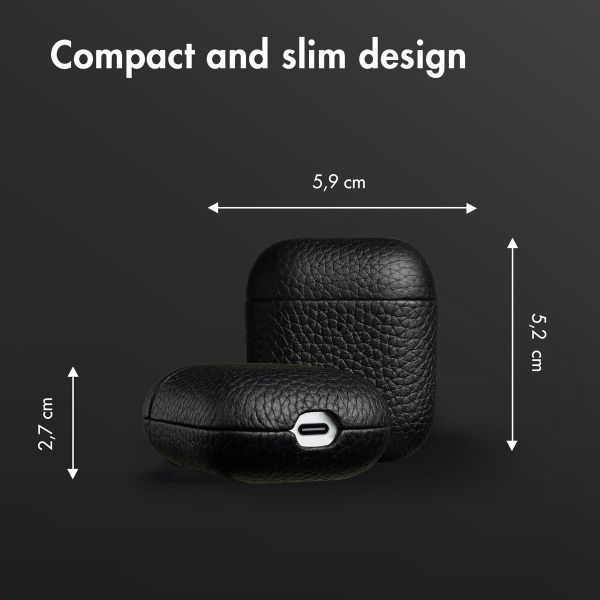 Accezz Genuine leather case  Apple AirPods 1 / 2 - Black