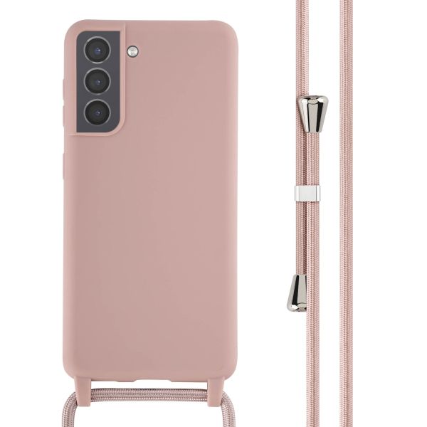 imoshion Siliconen hoesje met koord Samsung Galaxy S21 - Sand Pink