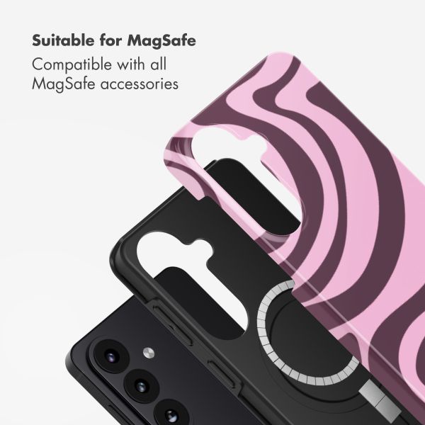 Selencia Vivid Back Cover with MagSafe Samsung Galaxy S26 - Wavy Swirl Pink Plum