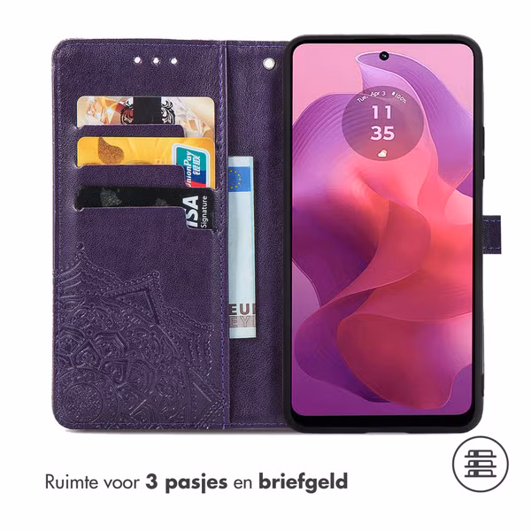 imoshion Mandala Bookcase Motorola Moto G04 / G24 - Paars